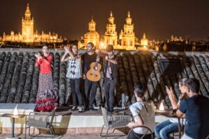 CUADRO FLAMENCO EN SOLARIUM CON VISTAS DE NOCHE